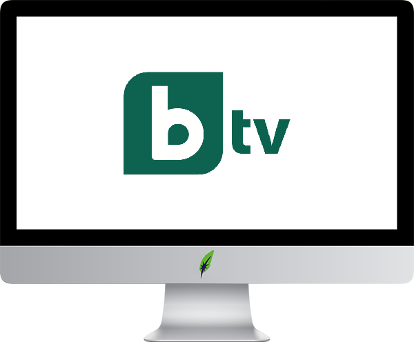 Afbeelding computerscherm met logo bTV - Bulgarije - in kleur op transparante achtergrond - 600 * 496 pixels